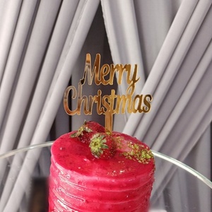 Adorno de Pastel de Acrílico de Lujo Reutilizable con Espejo Dorado y Plateado para Decoraciones de Fiesta de Navidad, Feliz Navidad, Feliz Año Nuevo - Product Image 3