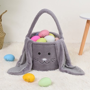 DAMAI <b>Easter</b> Bucket Party <b>Gift</b> Candy <b>Bag</b> <b>Easter</b> Decorated Hand <b>Bag</b> Cute Plush Rabbit <b>Easter</b> Bunny Baskets - Product Image 5