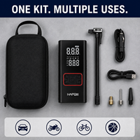 Mini compresseur d'air sans fil pour pneus, kit d'accessoires complet, câble USB, chargeur de voiture, compresseur d'air numérique 160 PSI, batterie externe pour voiture