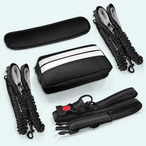 สายจูงสุนัขแบบยืดหดได้สองเส้น สำหรับสุนัข 1 ตัว แบบแฮนด์ฟรี พร้อมตัวล็อคนิรภัย และสายรัดเอวหนาพิเศษ สำหรับพาสุนัขเดินหรือวิ่ง - Product Image 6