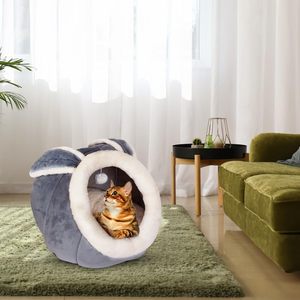 Hot Sale Striped Faux Fur Cartoon Style Comfortable All Seasons Cat <b>House</b> Pet <b>Bed</b> - Product Image 6