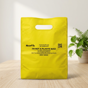 UKHI PBAT PLA Corn Starch Biodegradable And <b>Compostable</b> Eco Friendly D-Cut Carry <b>Bag</b> With 52 Microns and Customize Printing - Product Image 3