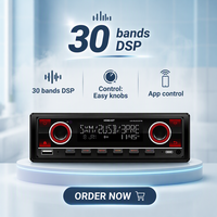 Autoradio lecteur MP3 intégré au tableau de bord avec RDS DSP Bluetooth, fonction mains libres et récepteur FM pour la plupart des véhicules