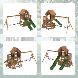 Speeltoestellen Commerciële Tuin Achtertuin School Houten Speelhuis Buitenspeeltuin Houten Schommel - Product Image 2