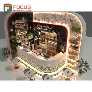 เคาน์เตอร์บริการกาแฟแบบกำหนดเอง ตู้โชว์เบเกอรี่ หน้าเคาน์เตอร์ไม้ลายไม้เชิงพาณิชย์สำหรับร้านกาแฟ - Product Image 5