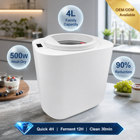 Compostador Eléctrico de Cocina, Procesa Carne, Huesos y Todo Tipo de Residuos Alimenticios, 4L, Máquina de Compostaje Inteligente e Inodora para Hogares Modernos