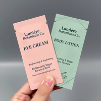 Sachet d'échantillon cosmétique personnalisé imprimé, 3ml, 5ml, 10ml, à trois soudures latérales, en aluminium, pour parfum, lotion, crème, poudre