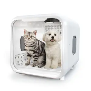 Sèche-cheveux automatique pour animaux domestiques avec boîte et salle de bain Séchage 360 silencieux et rapide avec contrôle intelligent de la température pour chiens et chats