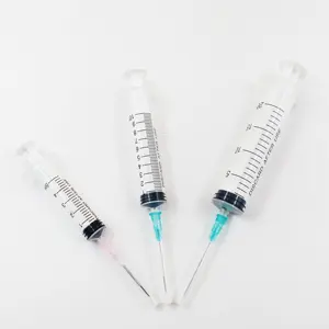 Großhandel medizinische Injektionsspritzen für Nutztiere mit Nadeln luer-rutsch-vorschub-spritze 2,5 ml 5 ml 10 ml 20 ml individuelle Verpackung