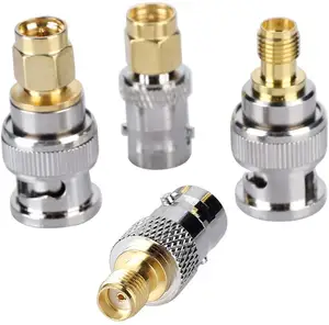 BNC Male Plug to SMA Jack Female Crimp Electrical Adapter Connectors RF Converter