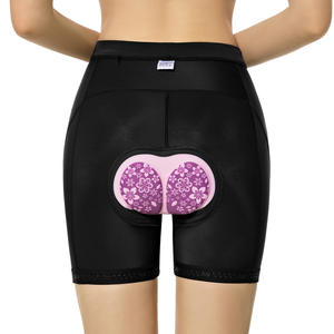 Shorts de cyclisme rembourrés taille haute personnalisés pour femmes, respirants en polyester pour l'été, shorts de vélo de montagne sans couture - Product Image 3