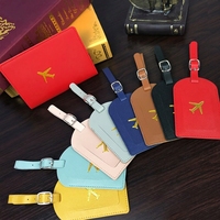 Zonyin – Porte-passeport personnalisé en cuir PU, ensemble d'étiquettes de bagage, étui de protection pour portefeuille de voyage, combo pliable, 12 couleurs, unisexe
