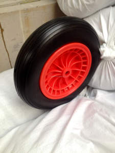 Ruota in Schiuma PU 350-8 di Alta Qualità, Cerchio in Plastica Antiforatura, Ruota da 14 Pollici per Carriola, Carrello da Giardino, Tosaerba - Product Image 3