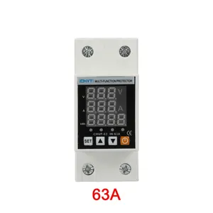 Factory 2P Single Phase 220/230V 1-63A Adjustable Din-rail Automatic Recovery Over Under Voltage Overload Relay Protector