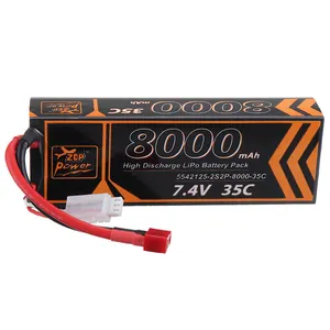 Baterai Polimer Lithium Dapat Diisi Ulang, untuk Drone Remote Control 2S 3S 4S 5S 6S 35C 8000MAh Baterai Tingkat Tinggi