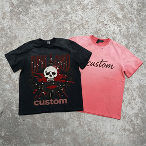Camiseta de Hombre 100% Algodón, 280 Gramos, Tejido de Punto, Corte Holgado, Diseño Personalizado, Logotipo Serigrafiado, Estilo Vintage con Lavado Ácido - Product Image 1