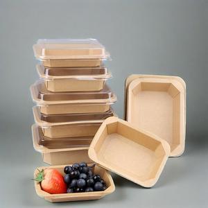 Precio barato desechable rectángulo octogonal papel Kraft ensaladeras con tapas cuencos de sopa para fiesta - Product Image 6