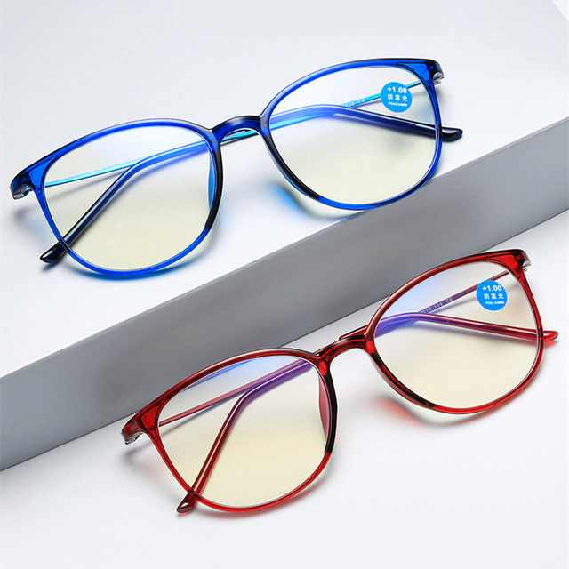 Blue Light Blocking TR90 Ultra Light Blue 2022 2023  0.25 Reading Books Newspaper Ladies Woman Fashion Reading Glasses