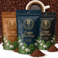 Muestras Gratis, Bolsas de Café al por Mayor, Bolsas con Fondo Plano y Cierre de Cremallera, Material de Alta Barrera, Tamaño de 1 Libra, Personalizable