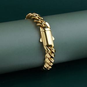 Pulsera de Cadena Cubana Estilo Miami, Joyería Punk para Hombre y Mujer, Chapada en Oro de 18K, Cadena de Acero Inoxidable - Product Image 2