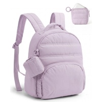Sac à dos matelassé unisexe léger 20-35L en polyester imperméable avec fermeture éclair, idéal pour les activités sportives de plein air et le quotidien