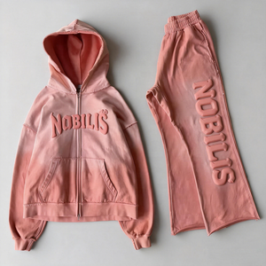 Tuta Personalizzata <span class=keywords><strong>con</strong></span> Stampa 3D in Rilievo, Felpa <span class=keywords><strong>con</strong></span> <span class=keywords><strong>Cappuccio</strong></span> e Pantaloni a Gamba Larga in Cotone Pesante Effetto Lavaggio Acido, Set Due Pezzi Streetwear - Product Image 2