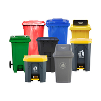 Conteneur à déchets mobile médical en HDPE pour extérieur, 30L/50L/100L/120L/240L, poubelle à roulettes, bac à ordures en plastique