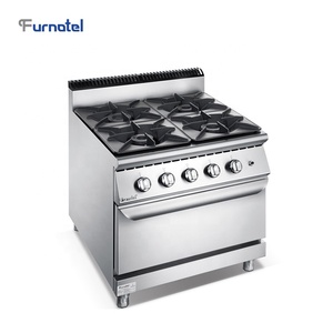 Fornello Professionale a <span class=keywords><strong>Gas</strong></span> a 4 Fuochi <span class=keywords><strong>con</strong></span> <span class=keywords><strong>Forno</strong></span>, Serie di Cucine Industriali <span class=keywords><strong>con</strong></span> Garanzia di Qualità - Product Image 1