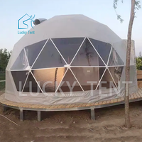 Tentes extérieures de diamètre de 6m Hôtel Dome House Glamping Geodesic Dom avec couverture de toit en PVC pour le camping