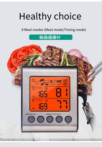 数字厨房肉类温度计 带定时器 背光液晶显示屏 塑料探头 磁性温度计 烤箱 烧烤炉 烤肉 - Product Image 3