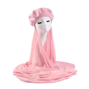 Классический шерстяной вязаный комплект из шарфа, кепки газетчика, хиджаб с индивидуальным логотипом, шифоновый берет, шапки для женщин