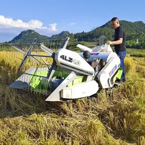 Mini clawer type Rice wheat harvesting machine agriculture forage paddy crop grain silage tractor Wheat harvesters