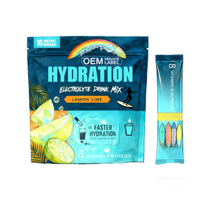 Poudre d'électrolytes, citron vert, boisson hydratante en poudre avec vitamines et minéraux pour soutenir le bien-être et l'endurance physique - Product Image 1