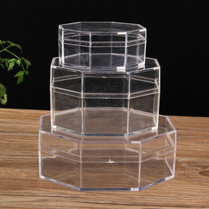 Hộp lưu trữ thực phẩm bằng nhựa hình bát giác nhỏ 10cm cho kẹo ngày Đỏ - Product Image 4