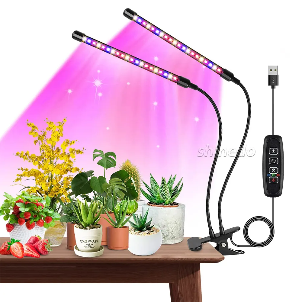 Lampu tumbuh LED dalam ruangan penuh 360 derajat 3 mode dapat diredupkan lampu spektrum fleksibel tanaman merah & biru lampu tumbuh hidroponik