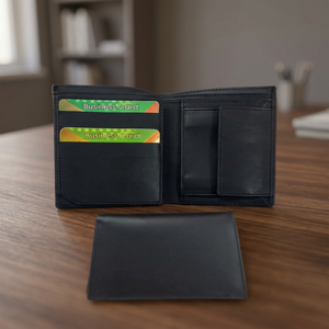 Unisex Genuine Leather Anti-Theft Short <b>Wallet</b> with Buckle Closure Multi-Card Slots Solid Pattern Fashion Style - Product Image 4