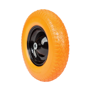 Roues de <span class=keywords><strong>brouette</strong></span> en mousse PU solide de 16 pouces 4.00 à 8 roulettes libres plates en polyuréthane pour transpalette, chariot de camping - Product Image 2