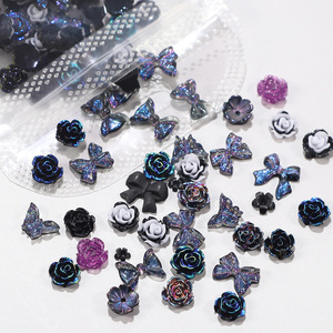 100/sac mixte 3D résine ongles bijoux matériaux amour arc fleur lune bricolage ongles décorations - Product Image 4
