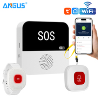 ANGUS Tuya WiFi Pager, montre intelligente avec bouton d'appel d'urgence pour personnes âgées, systèmes d'alerte pour aidants, systèmes d'alerte de vie pour seniors, sans frais mensuels