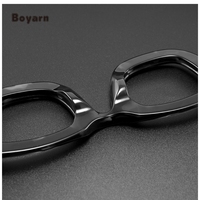 Boyarn Polygonal River Petit Fabricant de lunettes rondes Acétate Haute Cadres Carré Rectangle Unisexe Noir Monture de lunettes