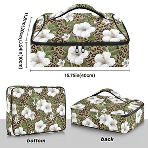 Sac isotherme personnalisé hawaïen en aluminium avec motif de fleur de Hau blanche, sac isotherme pour transporter des pizzas et des casseroles, livraison incluse - Product Image 3