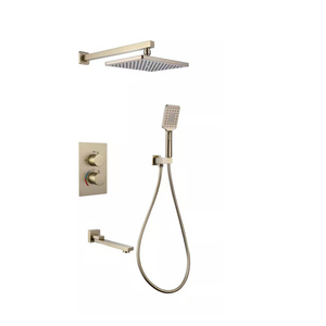 Ensemble de <span class=keywords><strong>douche</strong></span> effet pluie à 3 voies, Kit de salle de bains <span class=keywords><strong>doré</strong></span> de haute qualité, <span class=keywords><strong>mitigeur</strong></span> de <span class=keywords><strong>douche</strong></span> encastré - Product Image 2