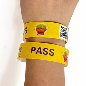 Logo personnalisé passe d'<span class=keywords><strong>admission</strong></span> Tyvek Bracelet imprimable au laser Bracelet d'entrée en papier Bracelet avec code QR - Product Image 6