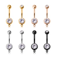 Gaby Piercings de nombril DIY pour femme en acier inoxydable, plaqué or, avec zircon, bijoux de corps tendance, cadeau pour mariage et fête