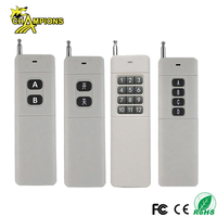Control Remoto Inalámbrico RF de Largo Alcance 3000m, Código de Aprendizaje, Batería Fácil de Reemplazar, 1/2/4/6/8 Botones, 433 MHz para el Hogar