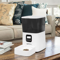 Distributeur automatique de nourriture pour animaux de compagnie intelligent avec écran LCD 5L, alimentation programmée, design portable, option de charge par batterie, matériau ABS, chiens, chats, élégant