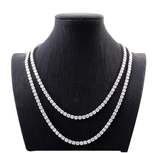 Chaîne de tennis vintage hip-hop en argent sterling 925 avec moissanite, 3 mm, 4 mm, 5 mm, VVS, sertie de pierres - Product Image 1