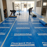 Film de protection temporaire pour sols, imperméable, transparent, en plastique, en rouleau, pour la construction, la rénovation et l'utilisation sur chantier