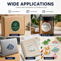 Autocollants décoratifs découpés sur mesure en PET imperméable, avec logo personnalisé, pour boîtes cadeaux, faveurs de mariage, bougies et artisanat