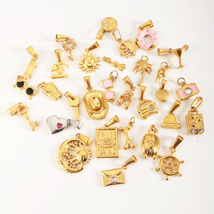 Olivia Fashion - Dijes de Acero Inoxidable, Dijes de Esmalte para Collar, Accesorios de Joyería Chapados en Oro - Product Image 5